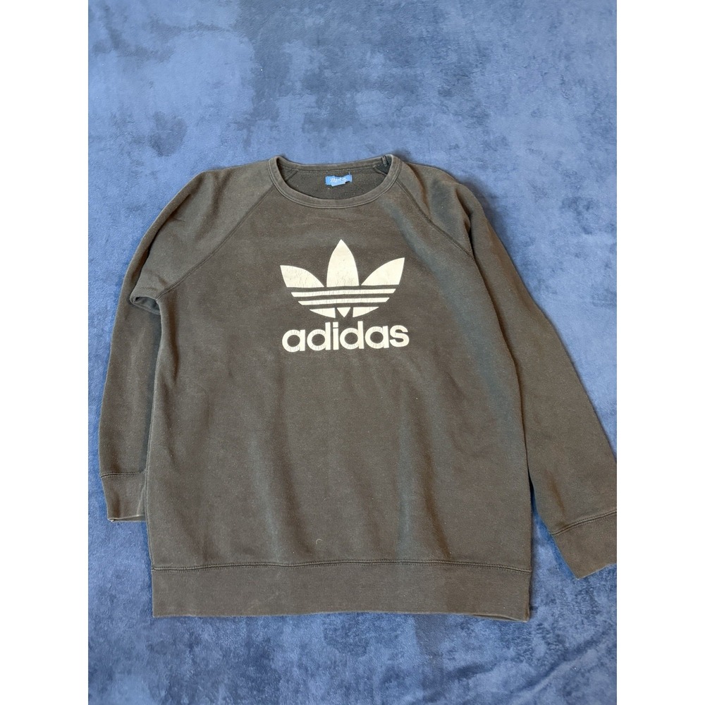 Adidas Originals Trefoil Black Crewneck Sweater Mens XL Pullover Sweatshirt